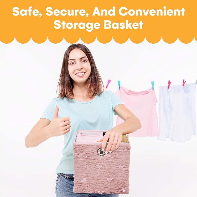 Noa Store Set of 2 Pink Toy Box for Girls - 130 Liters Large Toy Storage with Removable Dividers for Easy Sorting - Stylish Textile Toy Bins and Chests - Ideal for Playroom Bedroom Living Room - Image 2